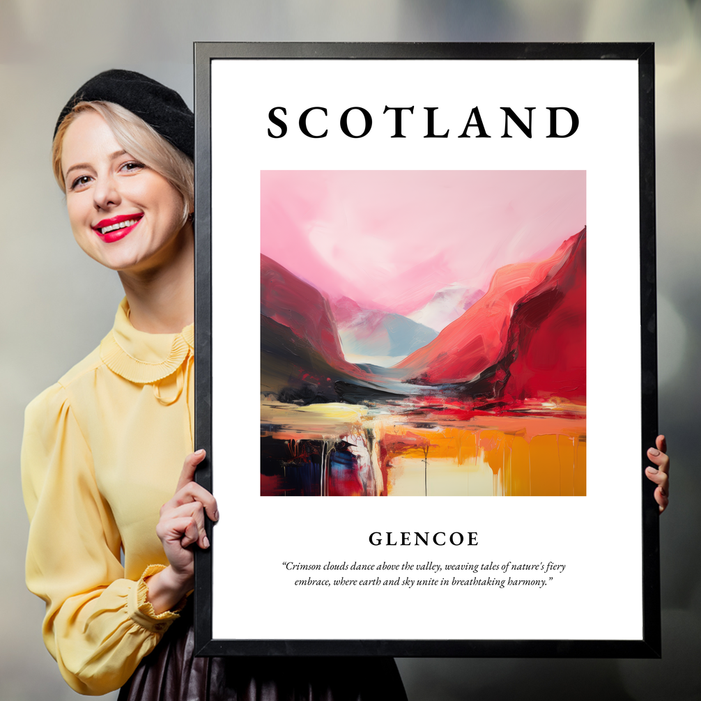 Person holding a poster of Glencoe