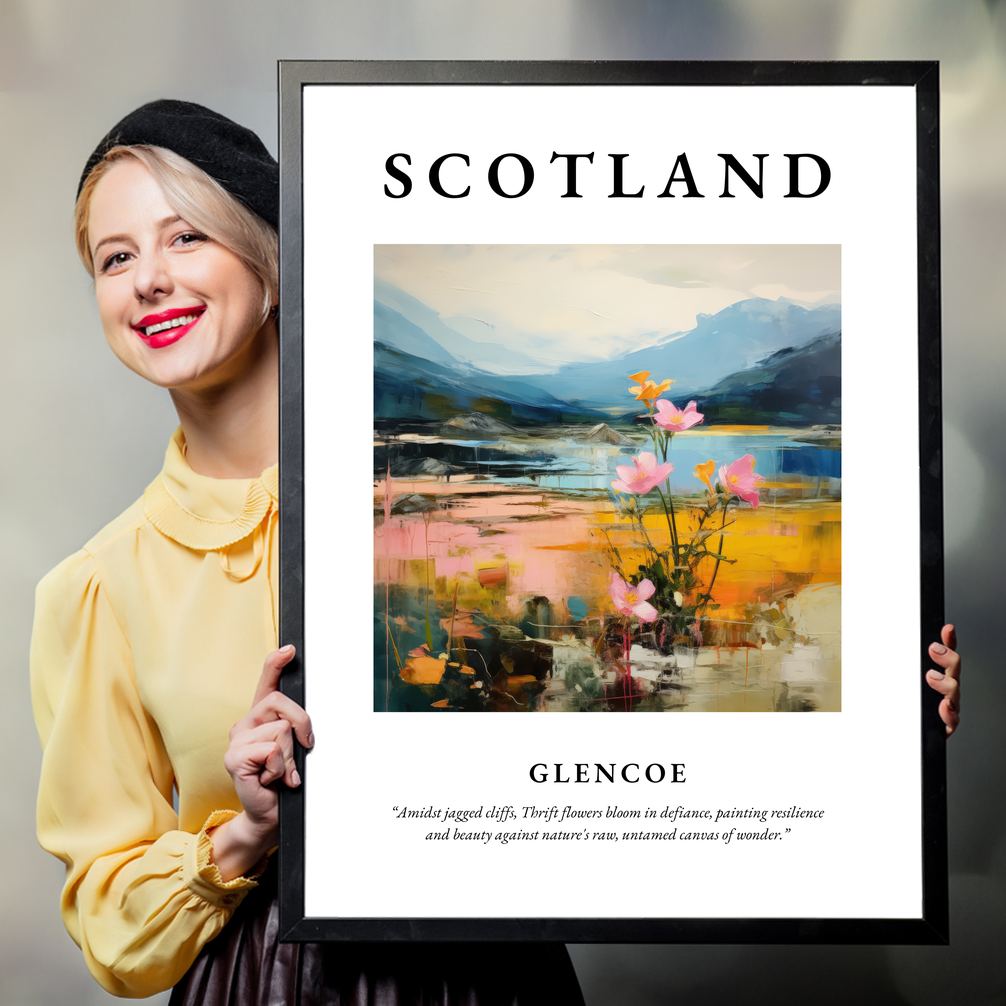 Person holding a poster of Glencoe