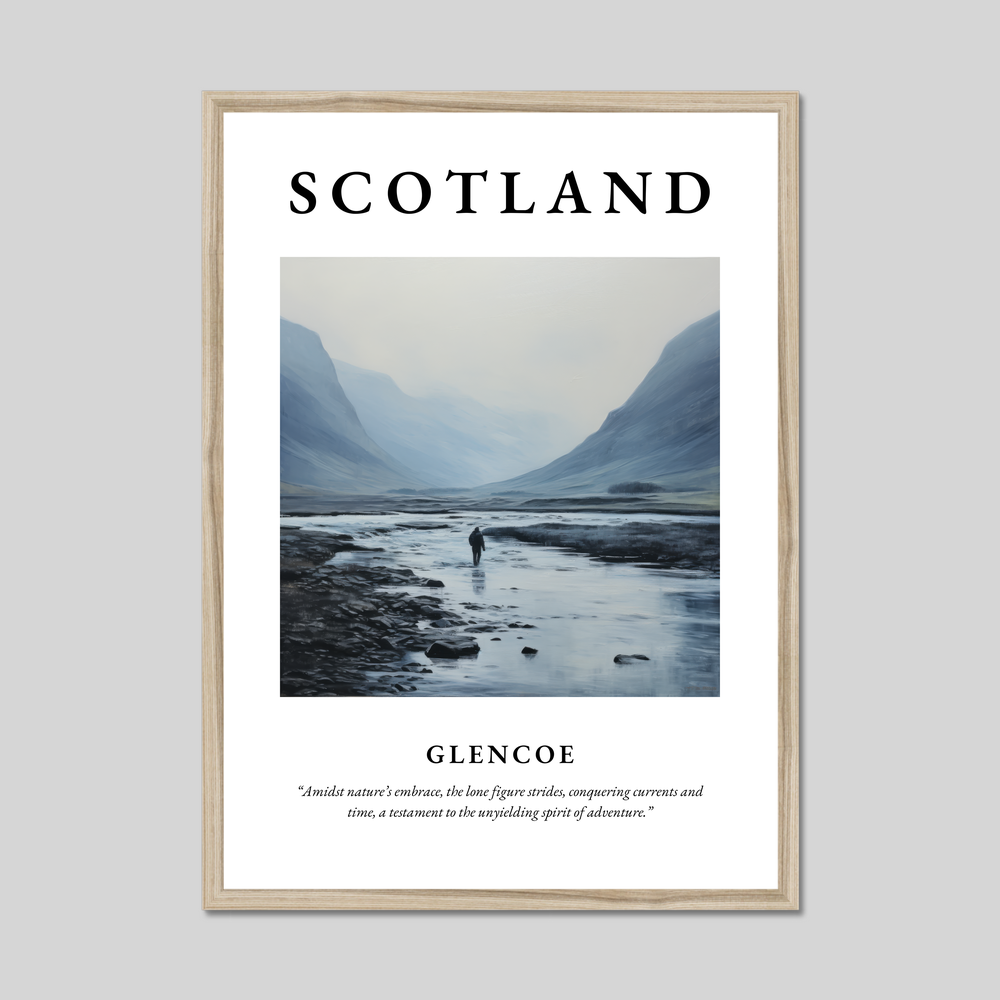 Poster in a natural frame with the word Scotland