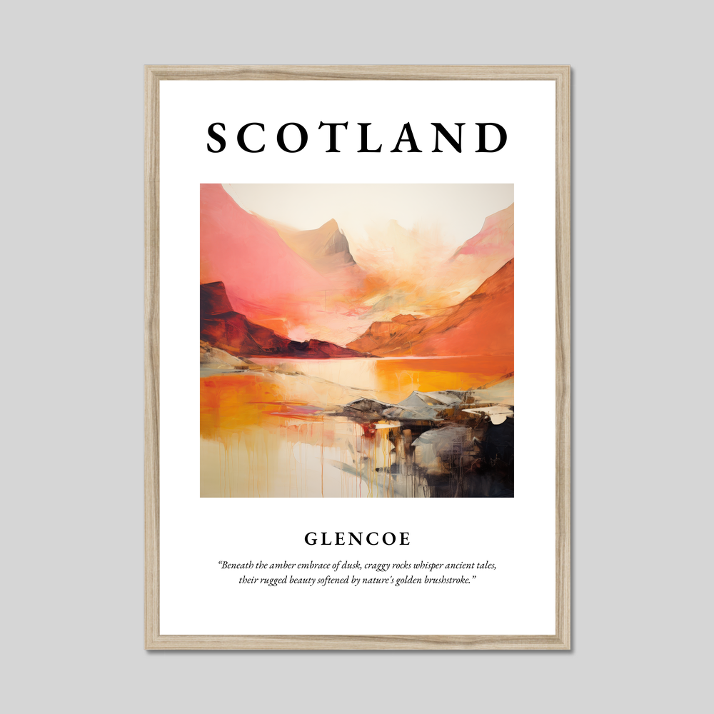 Poster in a natural frame with the word Scotland