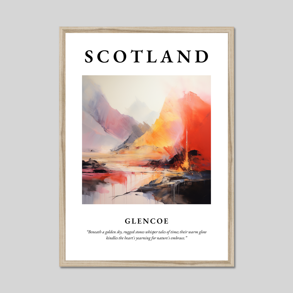 Poster in a natural frame with the word Scotland