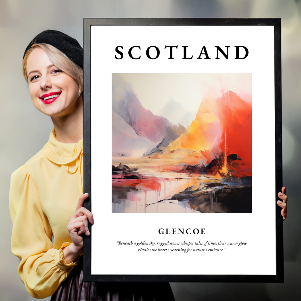 Person holding a poster of Glencoe