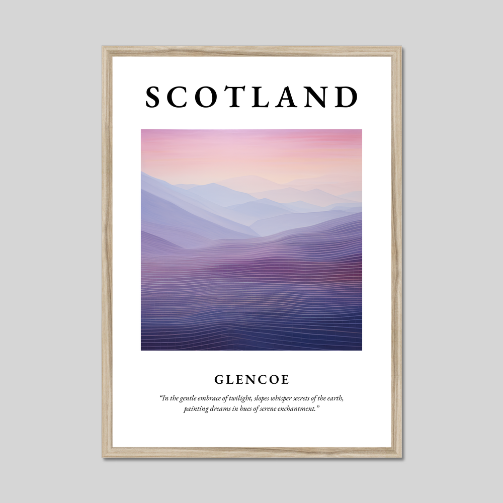 Poster in a natural frame with the word Scotland