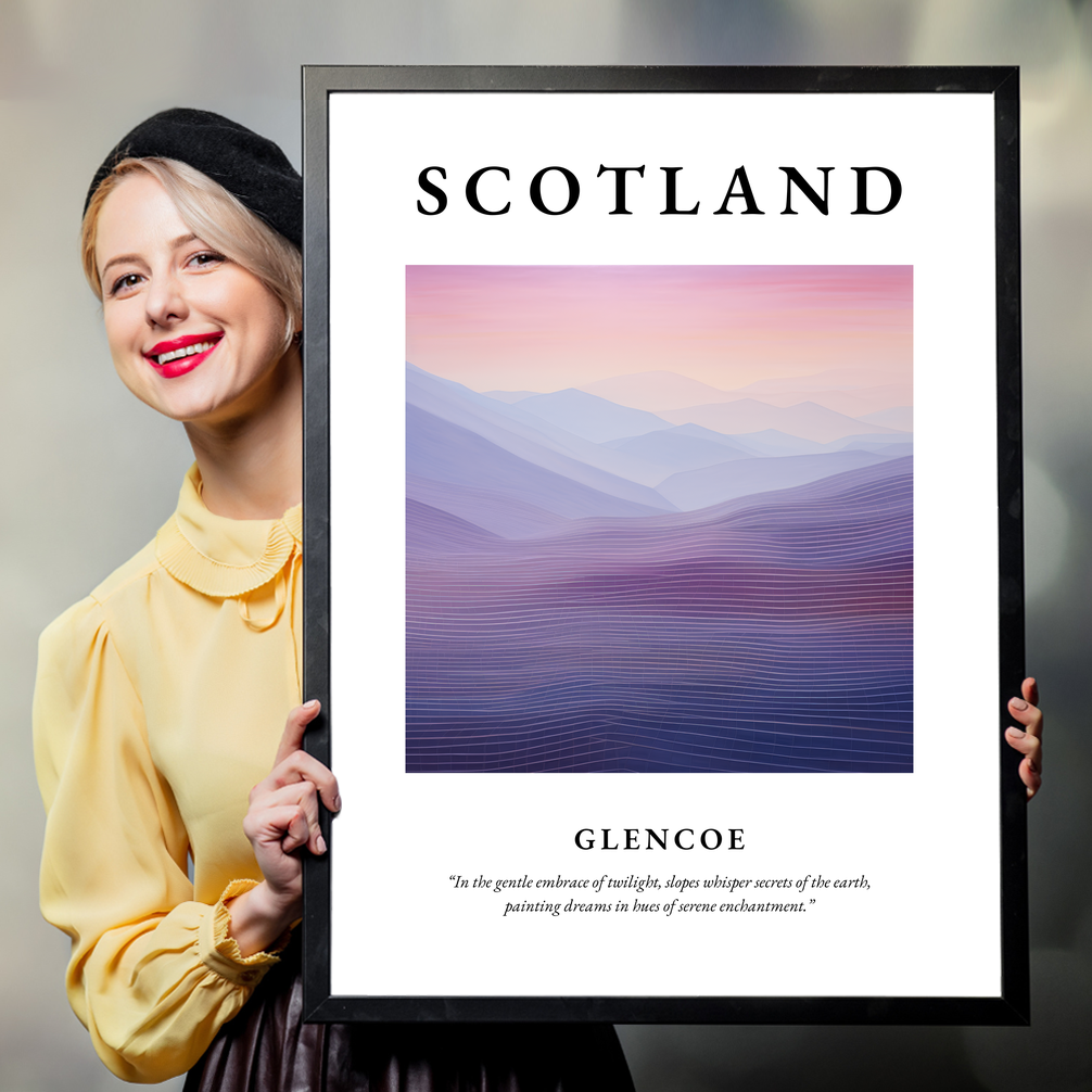 Person holding a poster of Glencoe