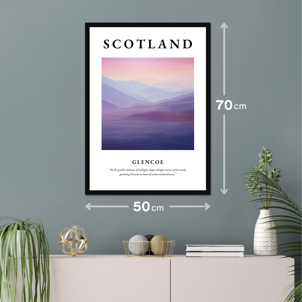 Poster of Glencoe hanging on a wall