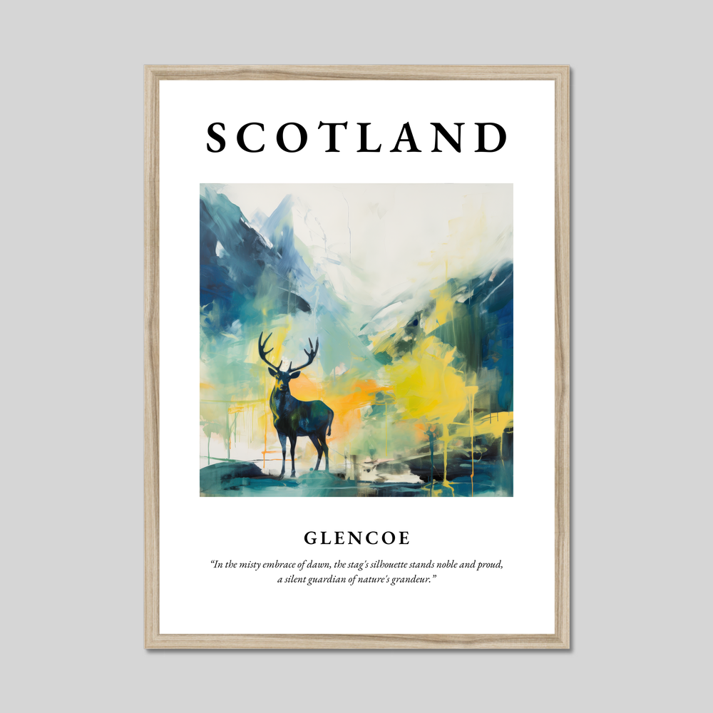 Poster in a natural frame with the word Scotland