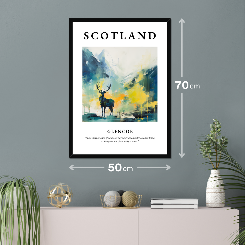 Poster of Glencoe hanging on a wall