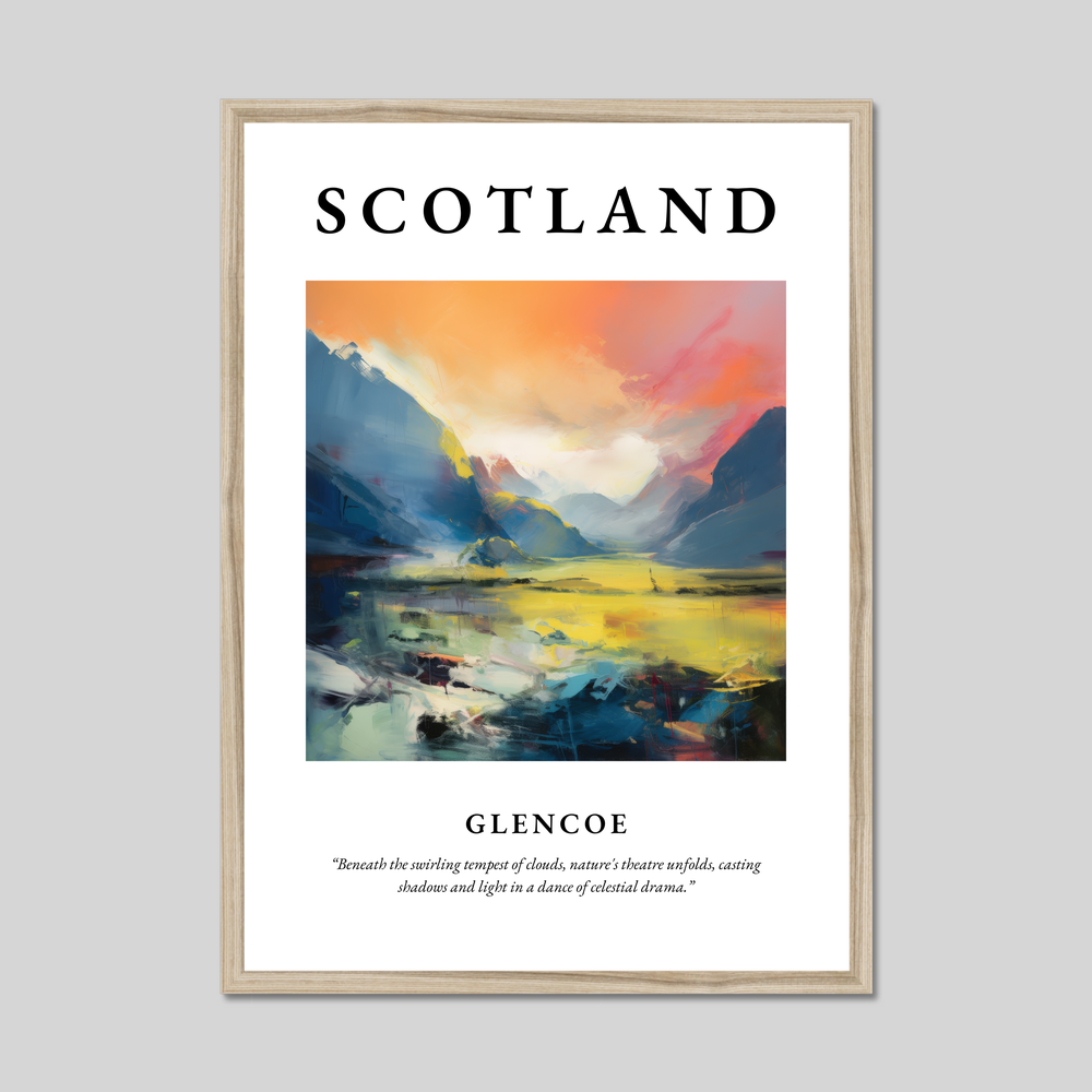 Poster in a natural frame with the word Scotland