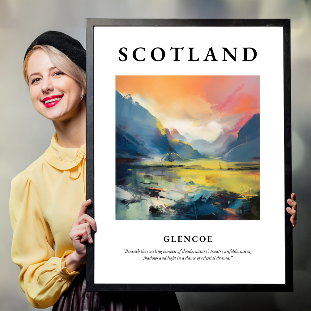 Person holding a poster of Glencoe