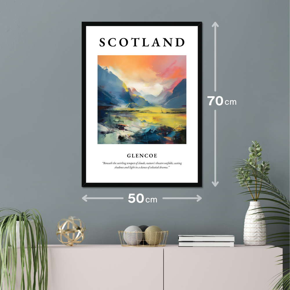 Poster of Glencoe hanging on a wall