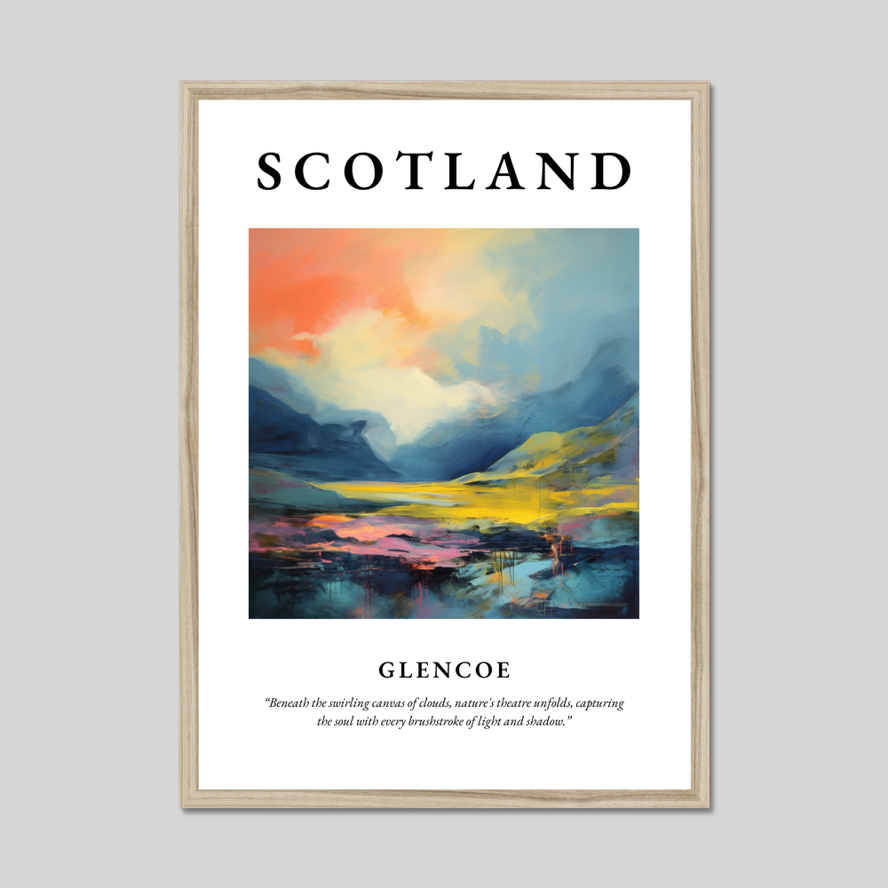 Poster in a natural frame with the word Scotland