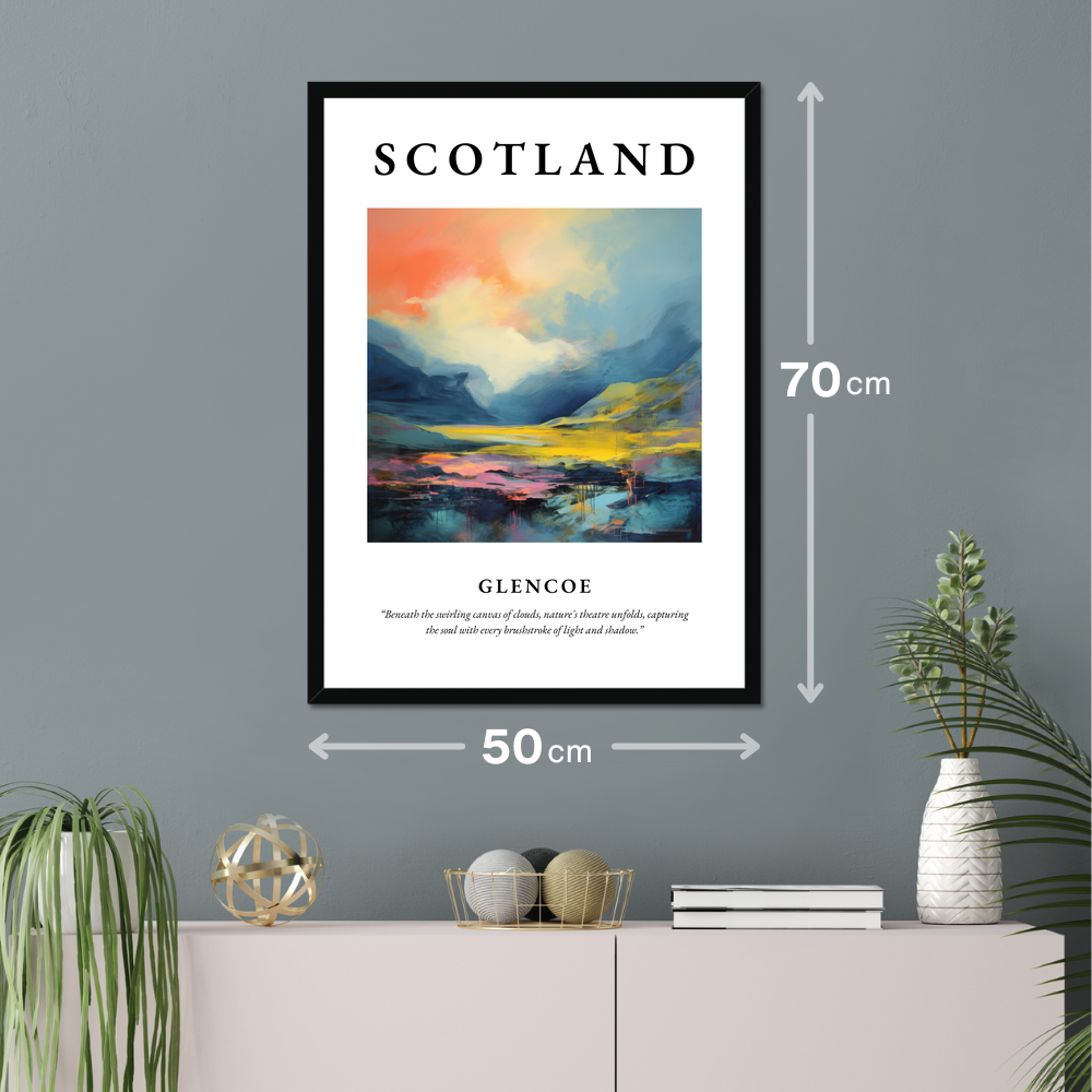 Poster of Glencoe hanging on a wall