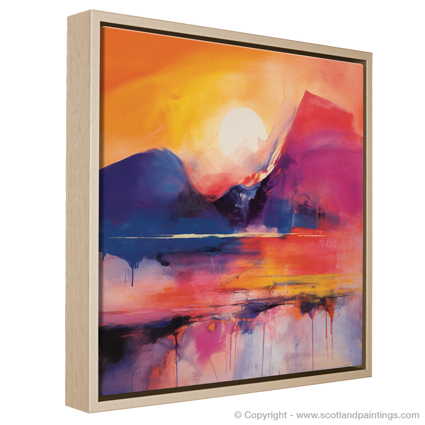 Fiery Skies and Serene Peaks: An Abstract Vision of Glencoe