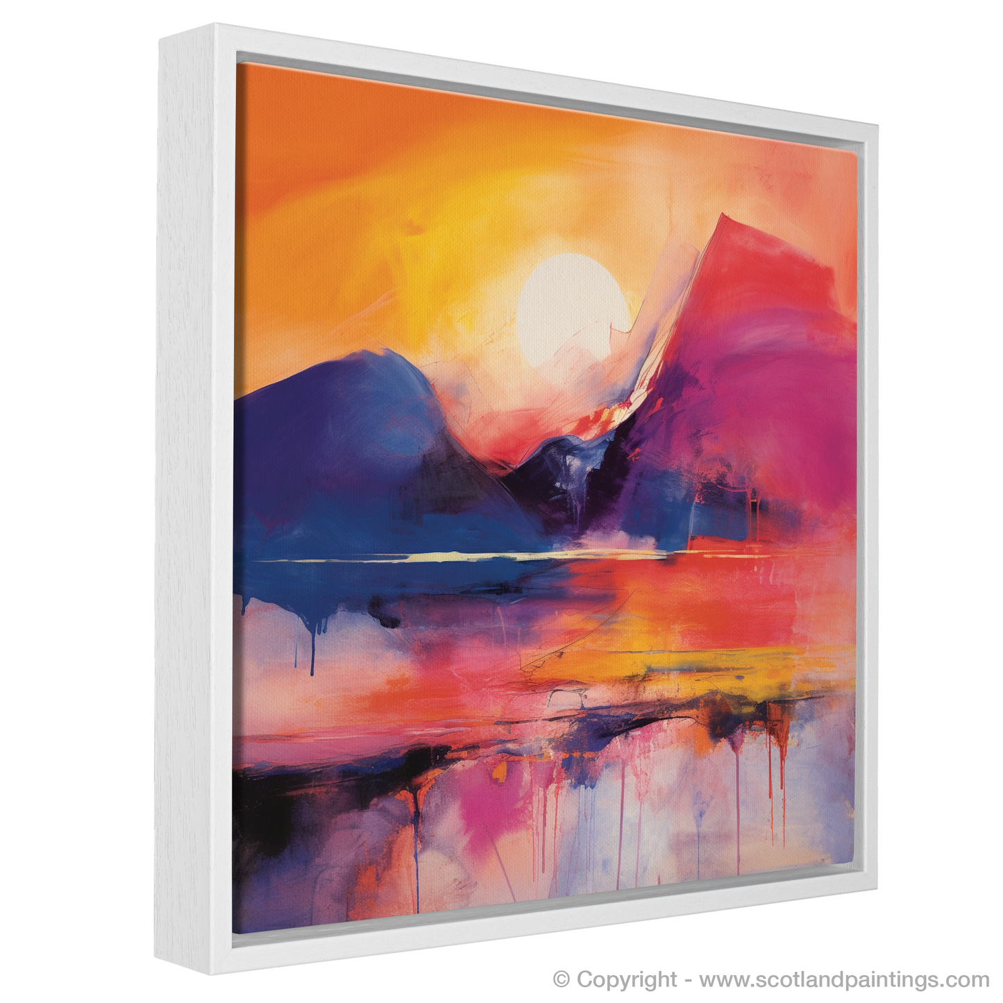 Fiery Skies and Serene Peaks: An Abstract Vision of Glencoe