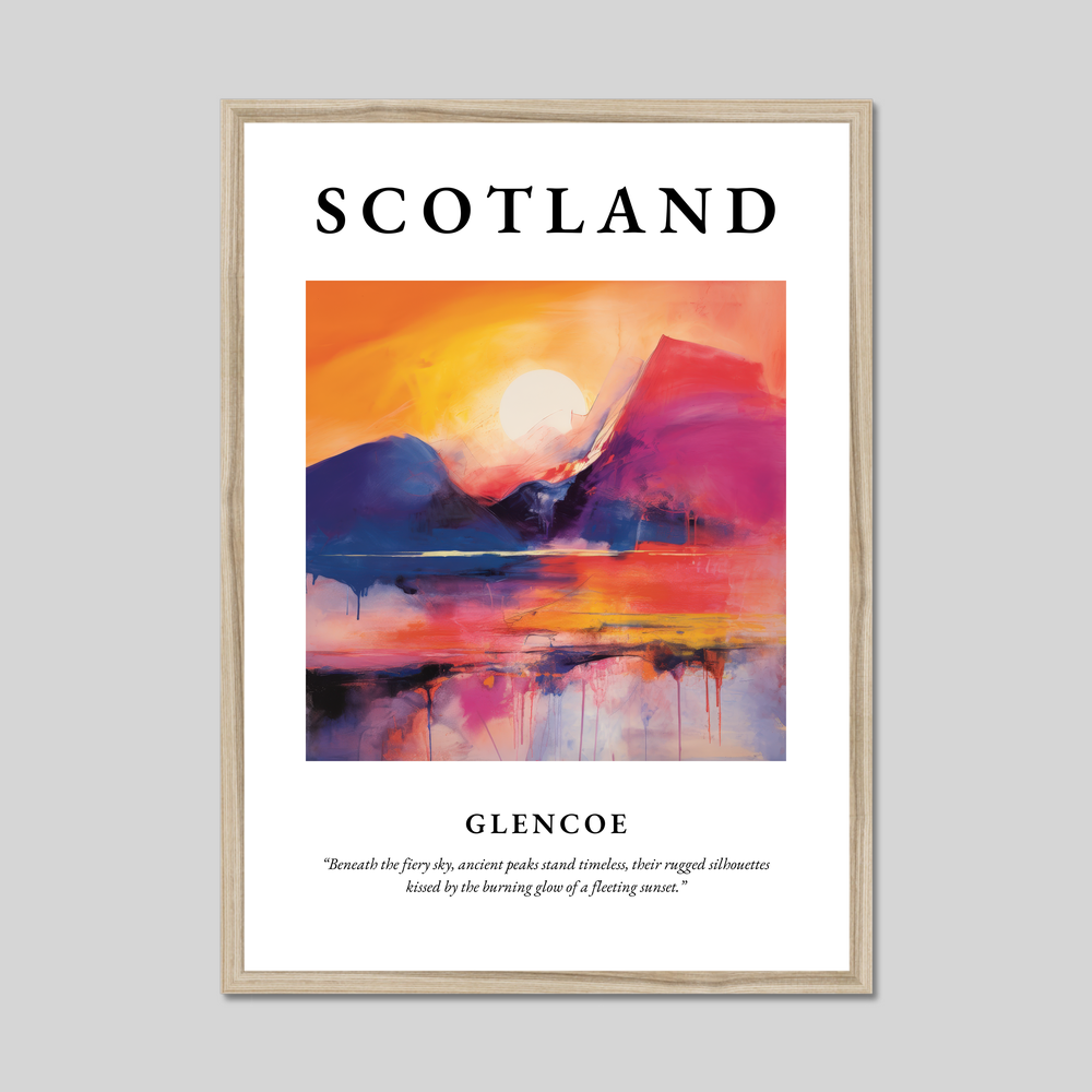 Poster in a natural frame with the word Scotland