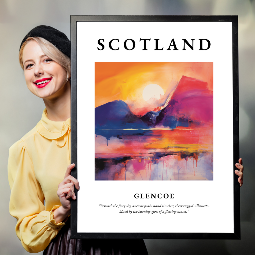 Person holding a poster of Glencoe