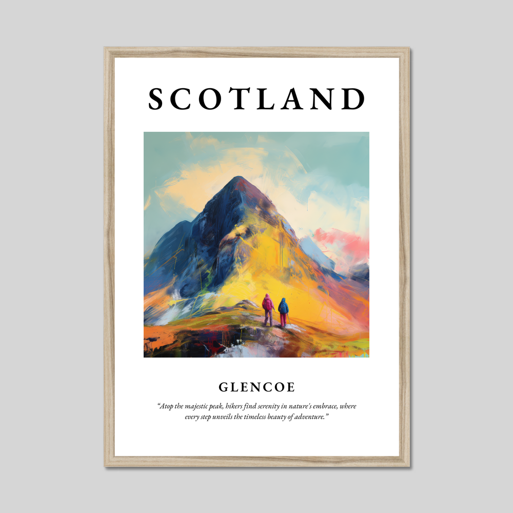 Poster in a natural frame with the word Scotland