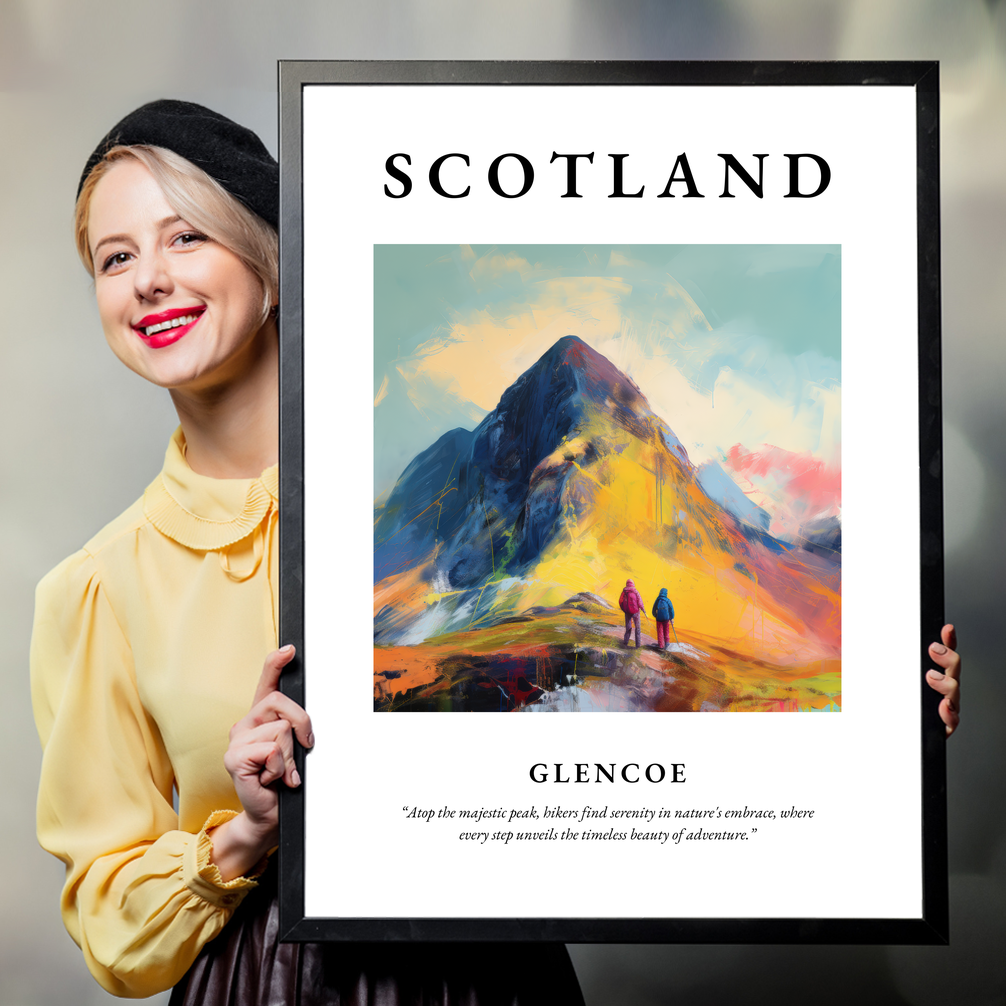 Person holding a poster of Glencoe