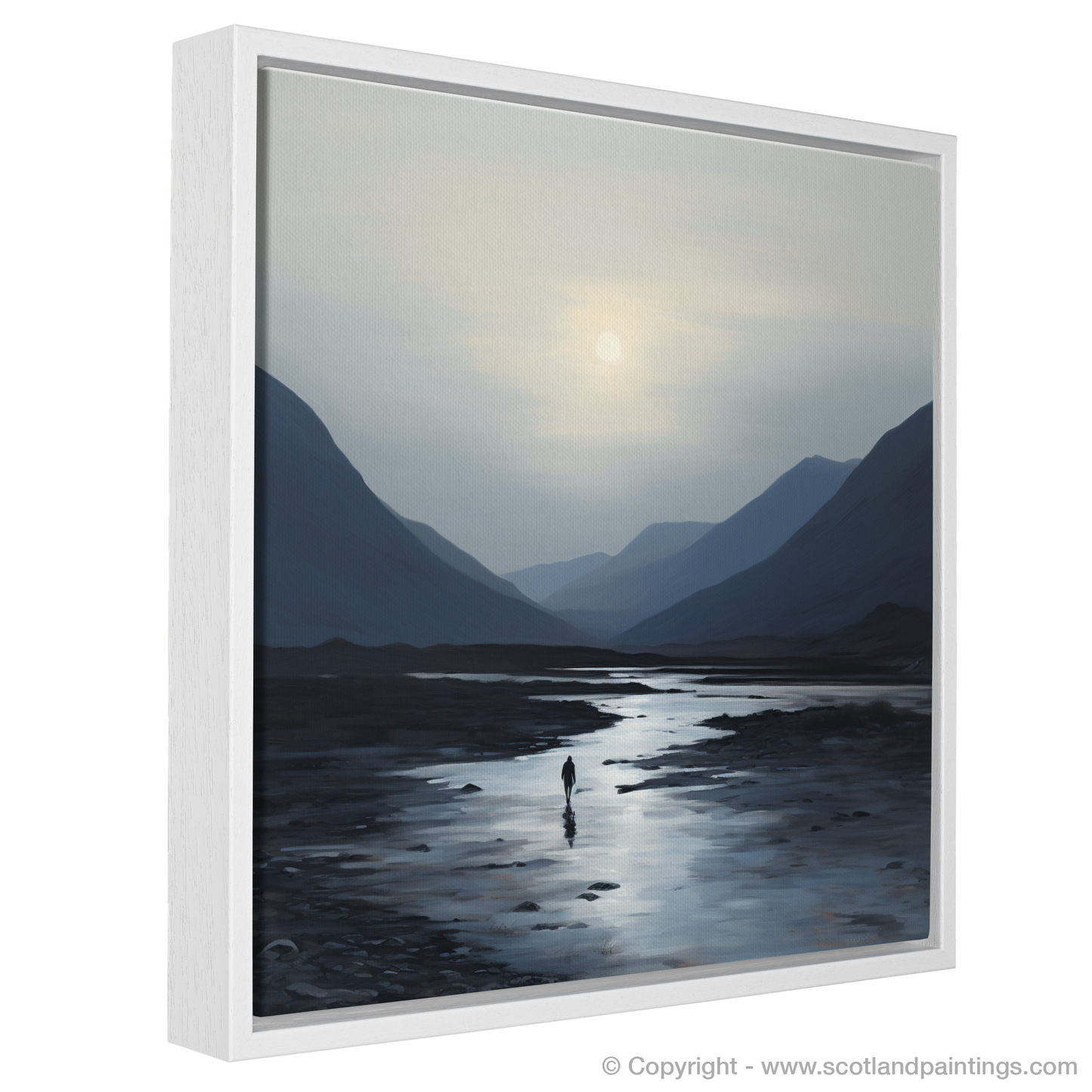 Solitary Walker at Dusk: A Minimalist Homage to Glencoe's Wild Beauty