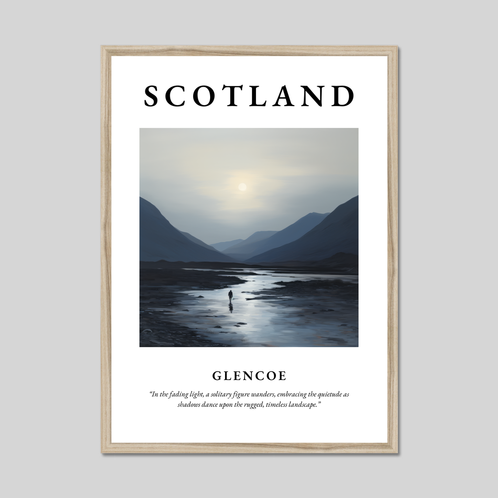 Poster in a natural frame with the word Scotland