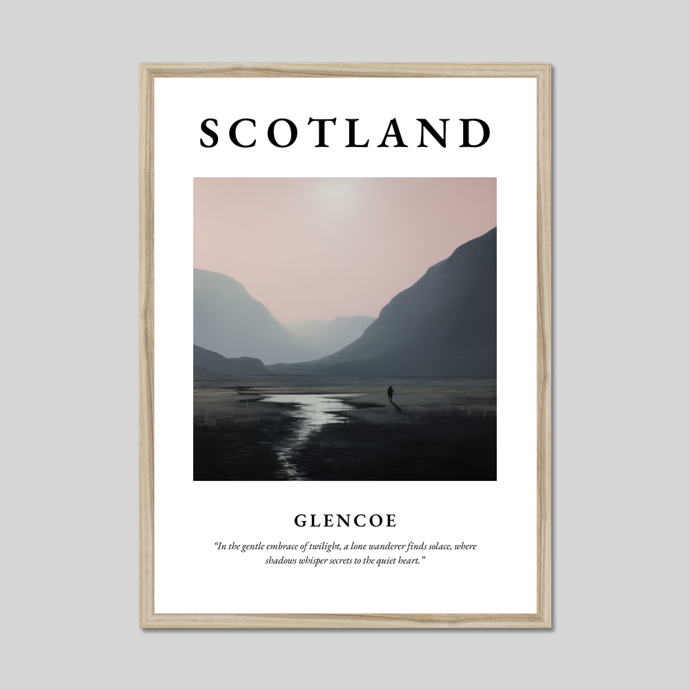 Poster in a natural frame with the word Scotland