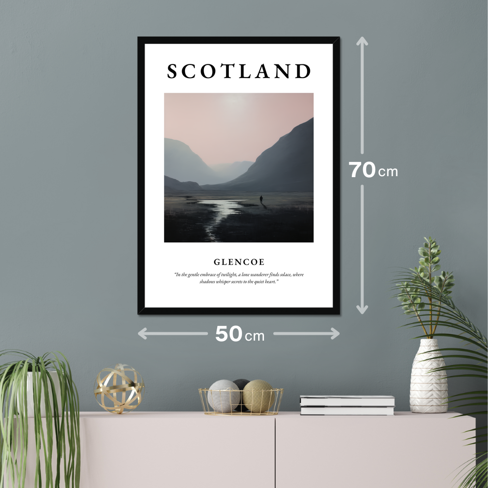 Poster of Glencoe hanging on a wall