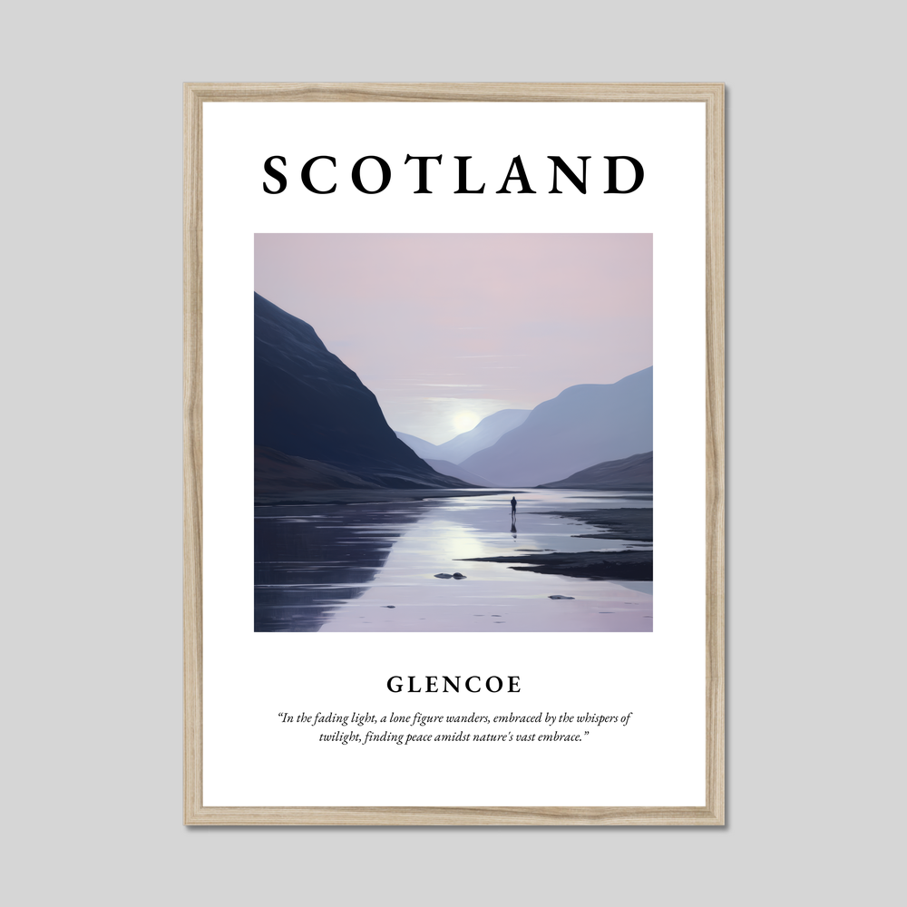 Poster in a natural frame with the word Scotland