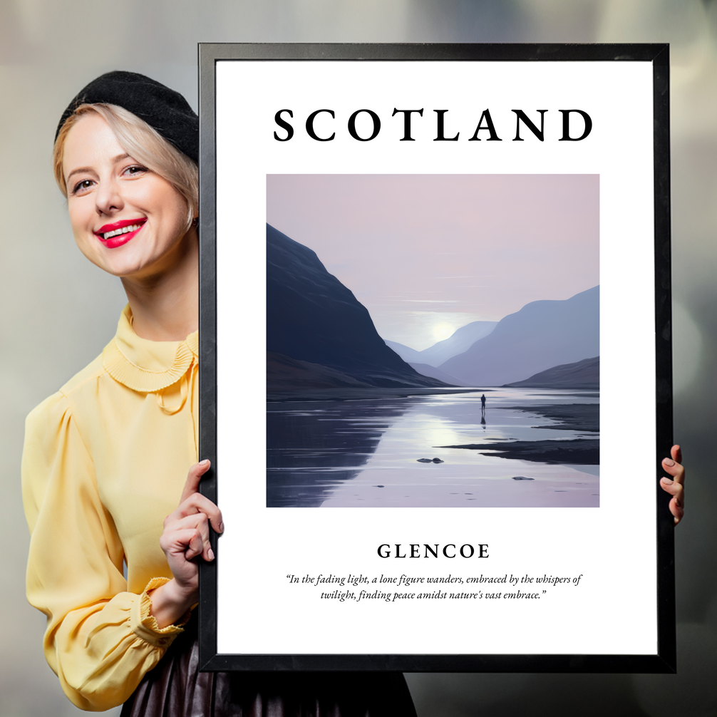 Person holding a poster of Glencoe