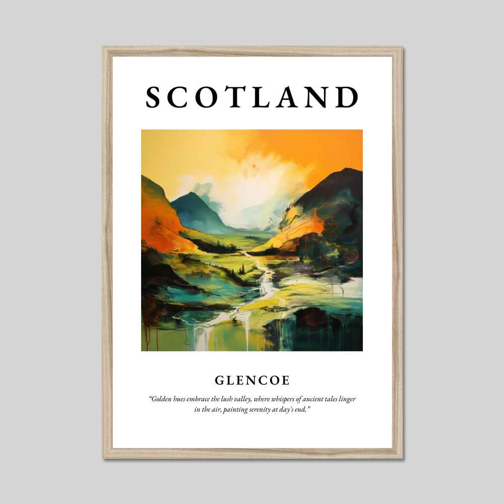 Poster in a natural frame with the word Scotland