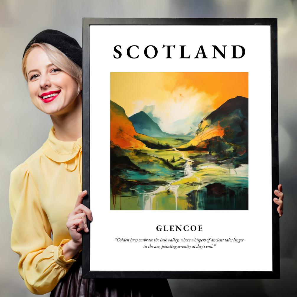 Person holding a poster of Glencoe