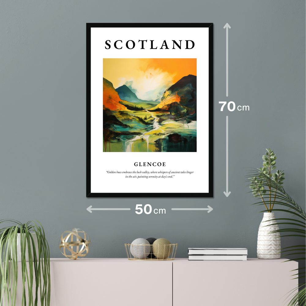 Poster of Glencoe hanging on a wall