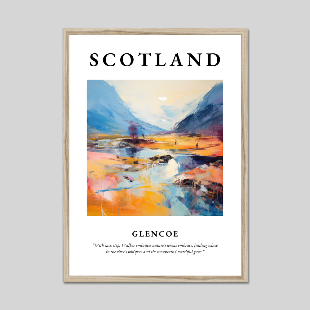 Poster in a natural frame with the word Scotland