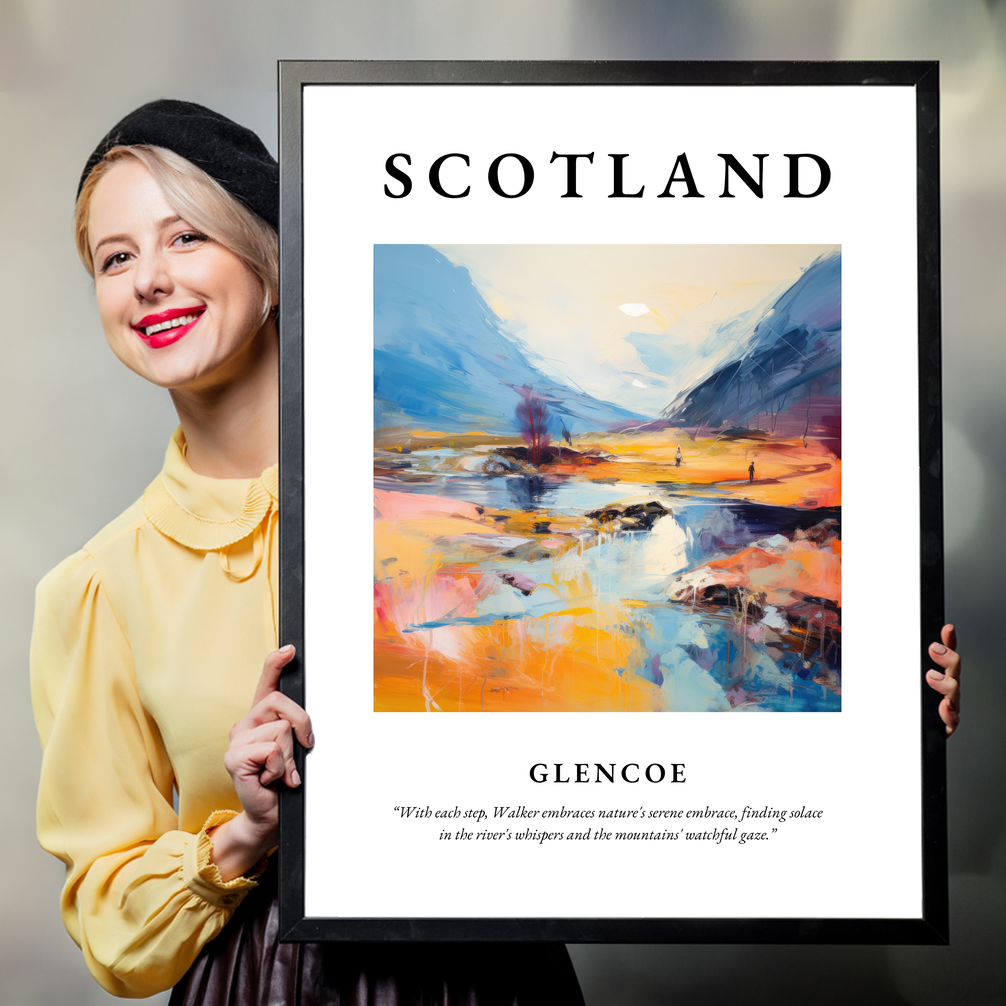 Person holding a poster of Glencoe