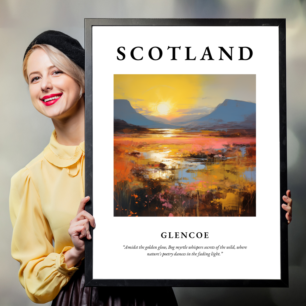 Person holding a poster of Glencoe