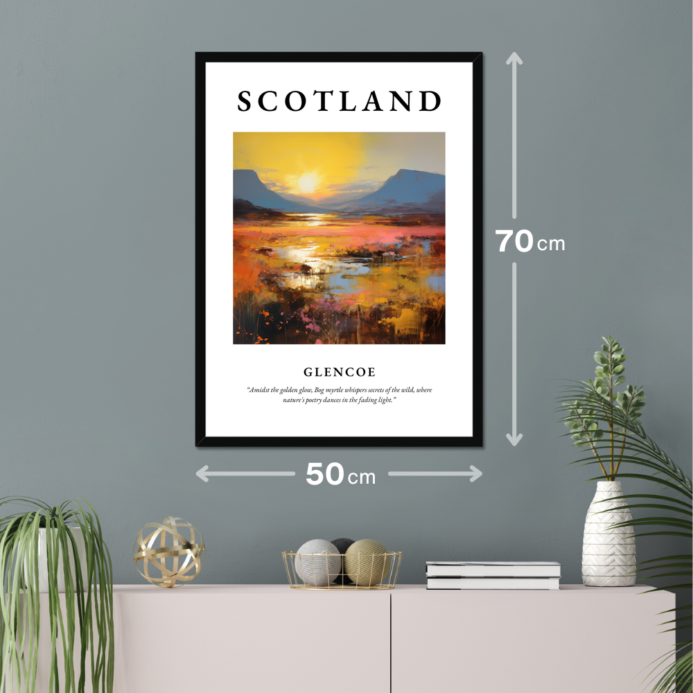 Poster of Glencoe hanging on a wall