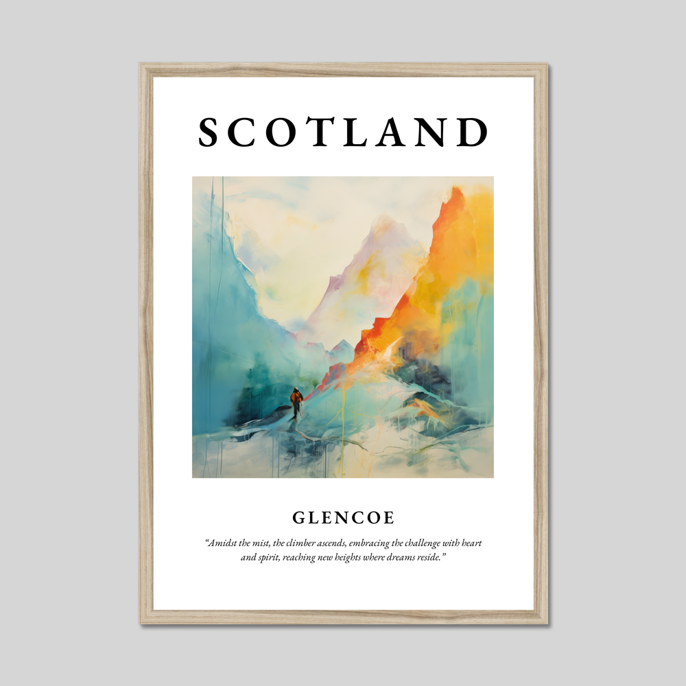 Poster in a natural frame with the word Scotland