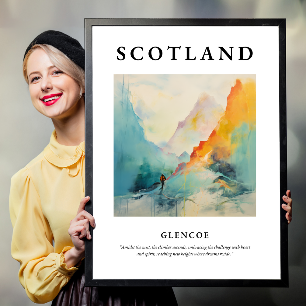 Person holding a poster of Glencoe