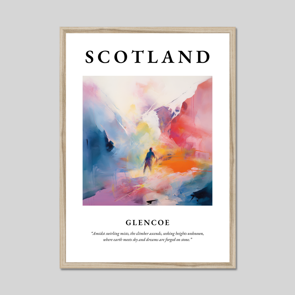 Poster in a natural frame with the word Scotland