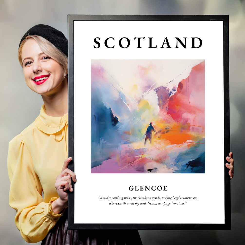 Person holding a poster of Glencoe