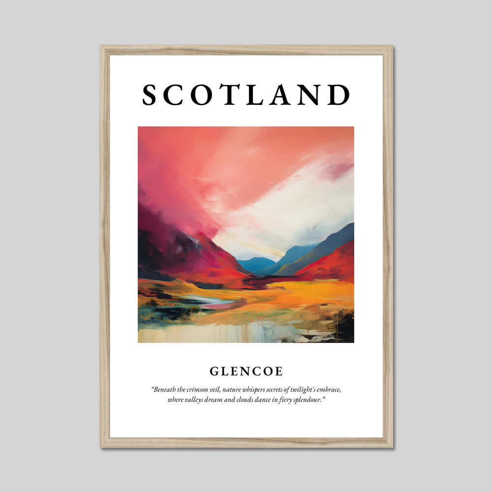 Poster in a natural frame with the word Scotland