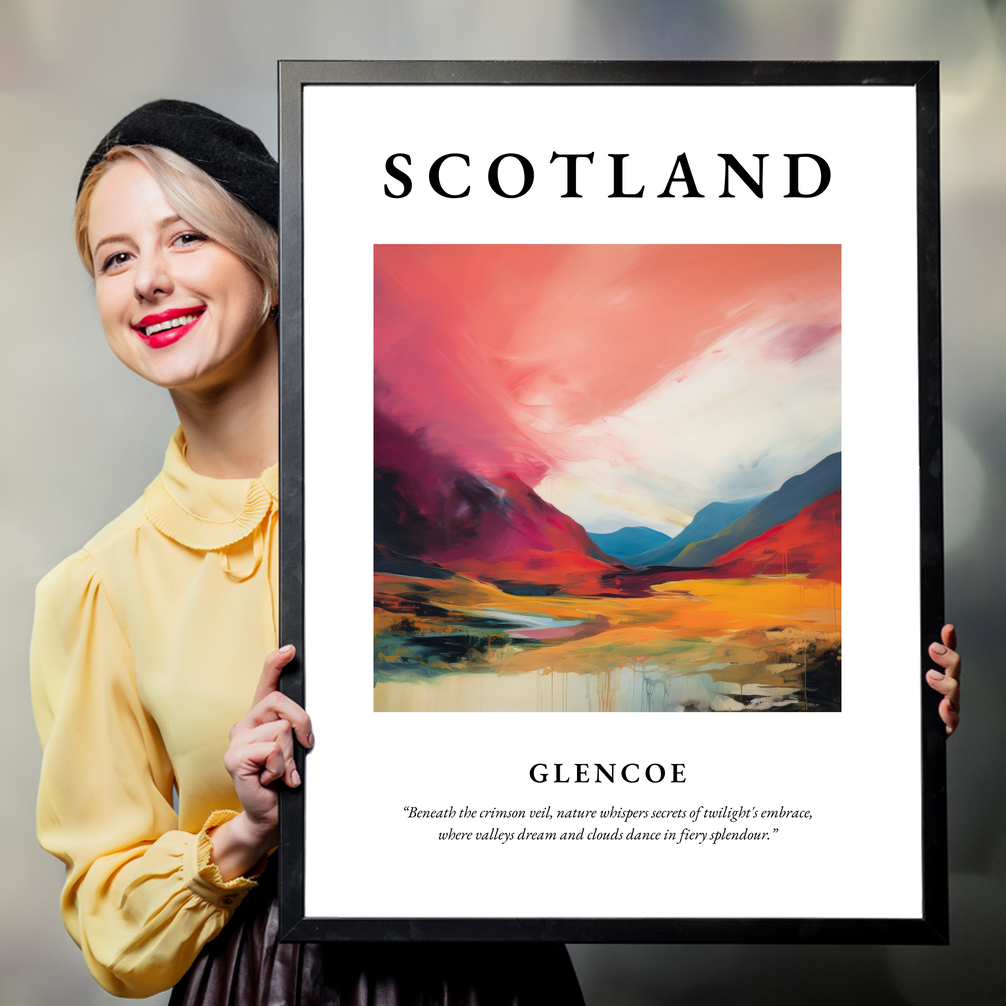 Person holding a poster of Glencoe