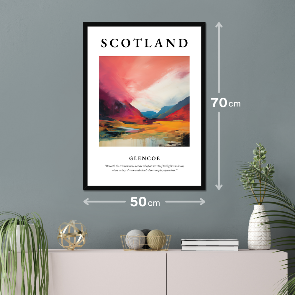 Poster of Glencoe hanging on a wall