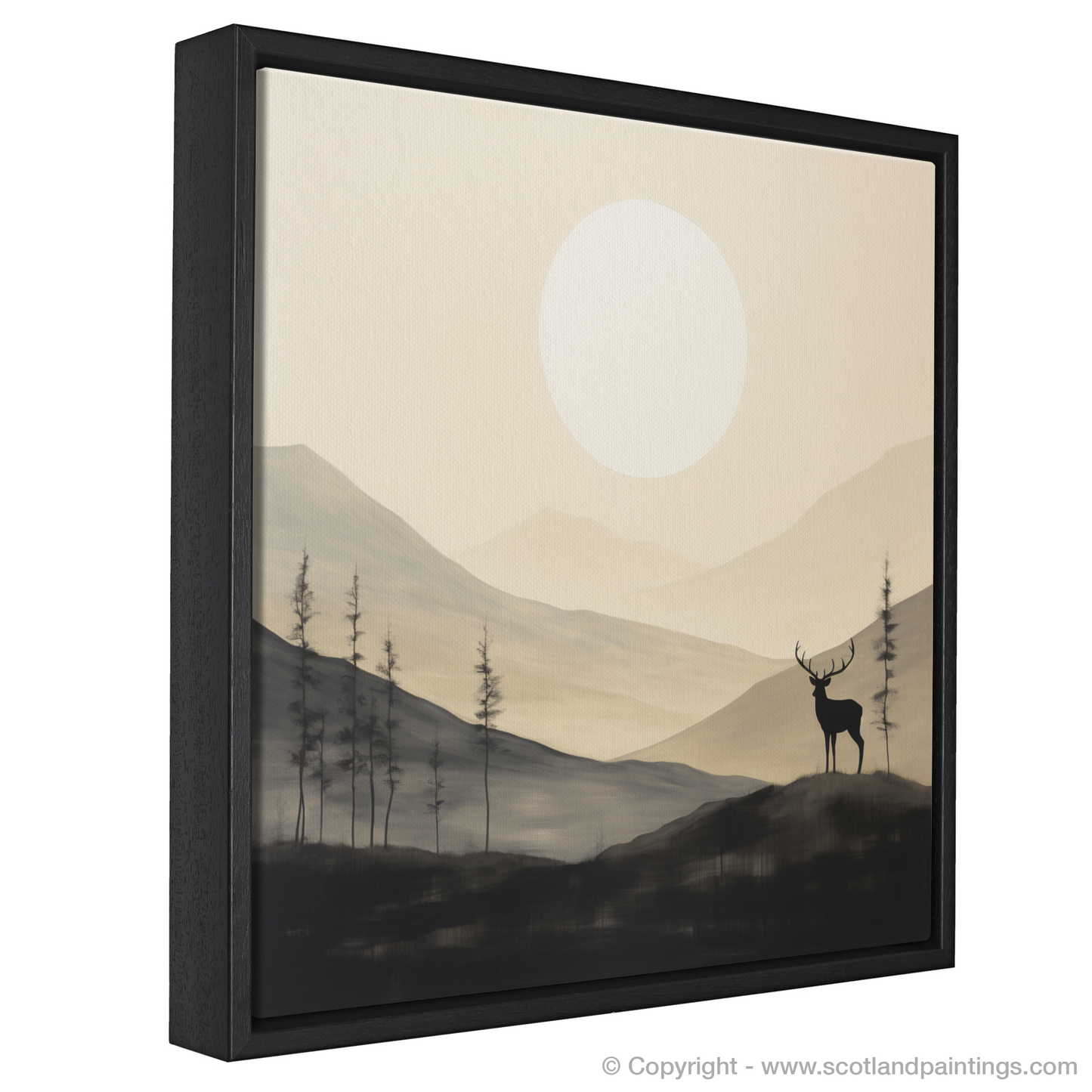 Stag Silhouette in Glencoe: A Minimalist Homage to the Scottish Highlands