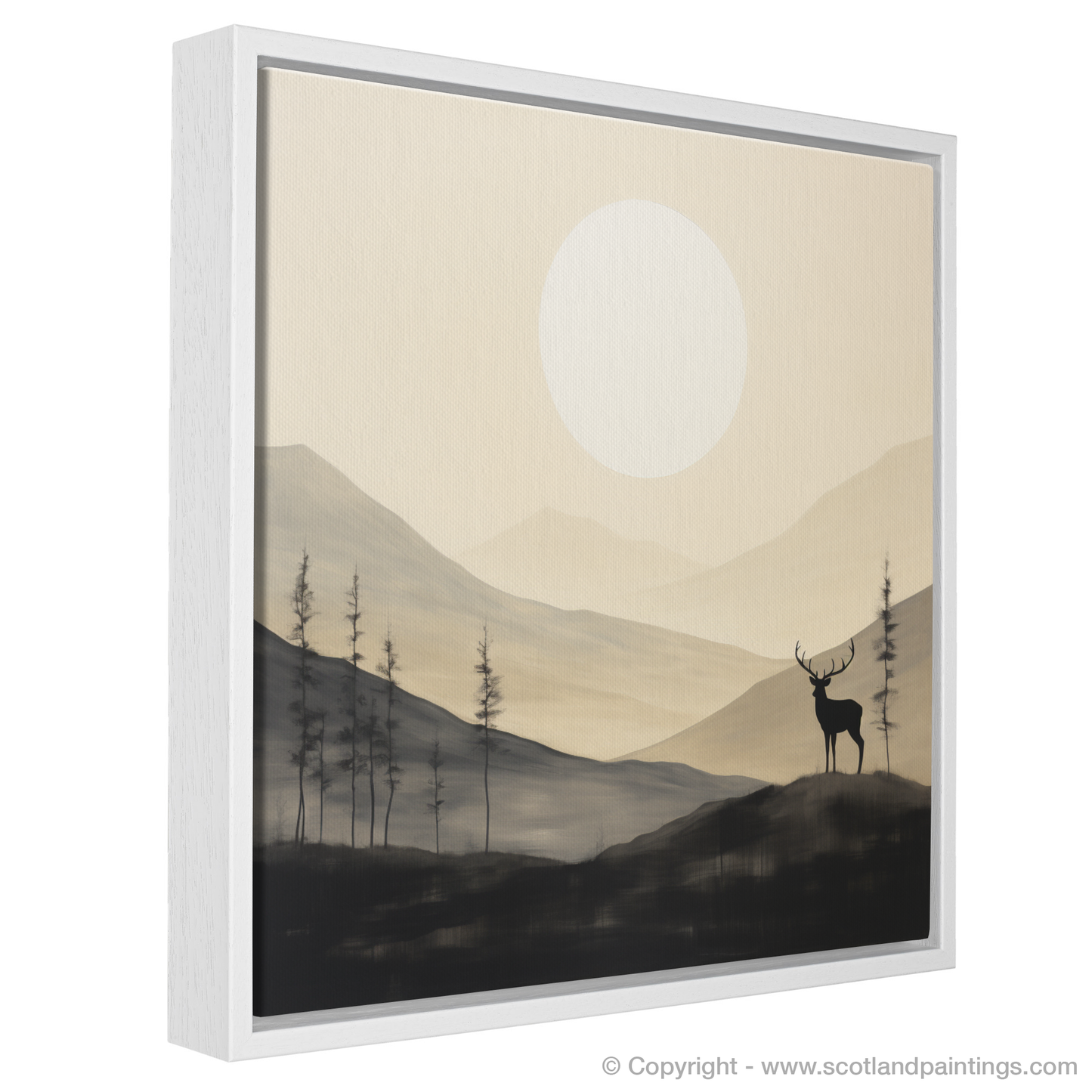 Stag Silhouette in Glencoe: A Minimalist Homage to the Scottish Highlands