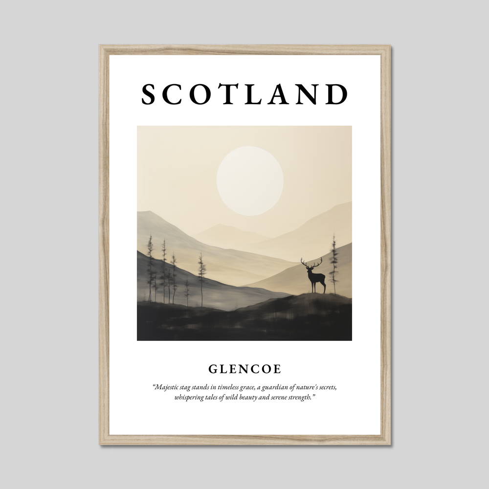 Poster in a natural frame with the word Scotland