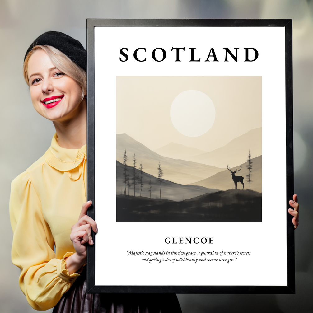 Person holding a poster of Glencoe