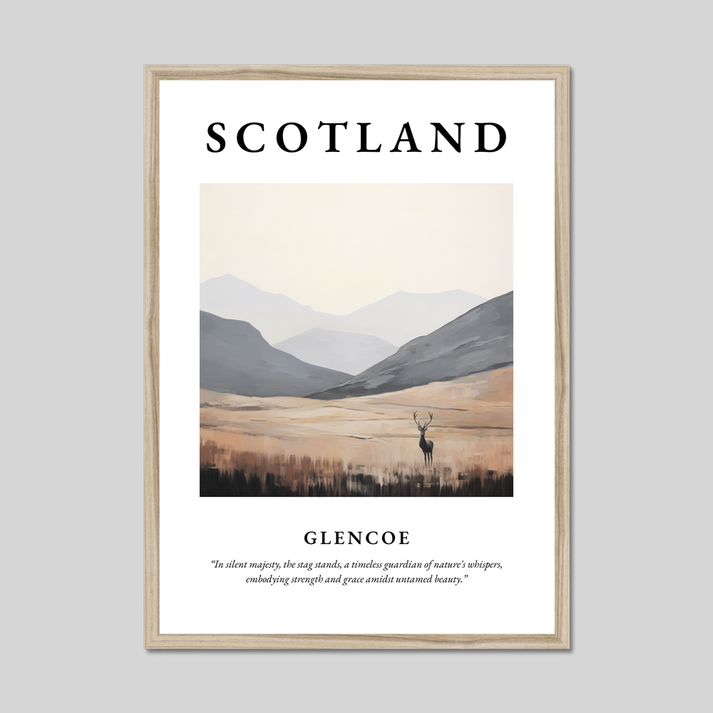 Poster in a natural frame with the word Scotland