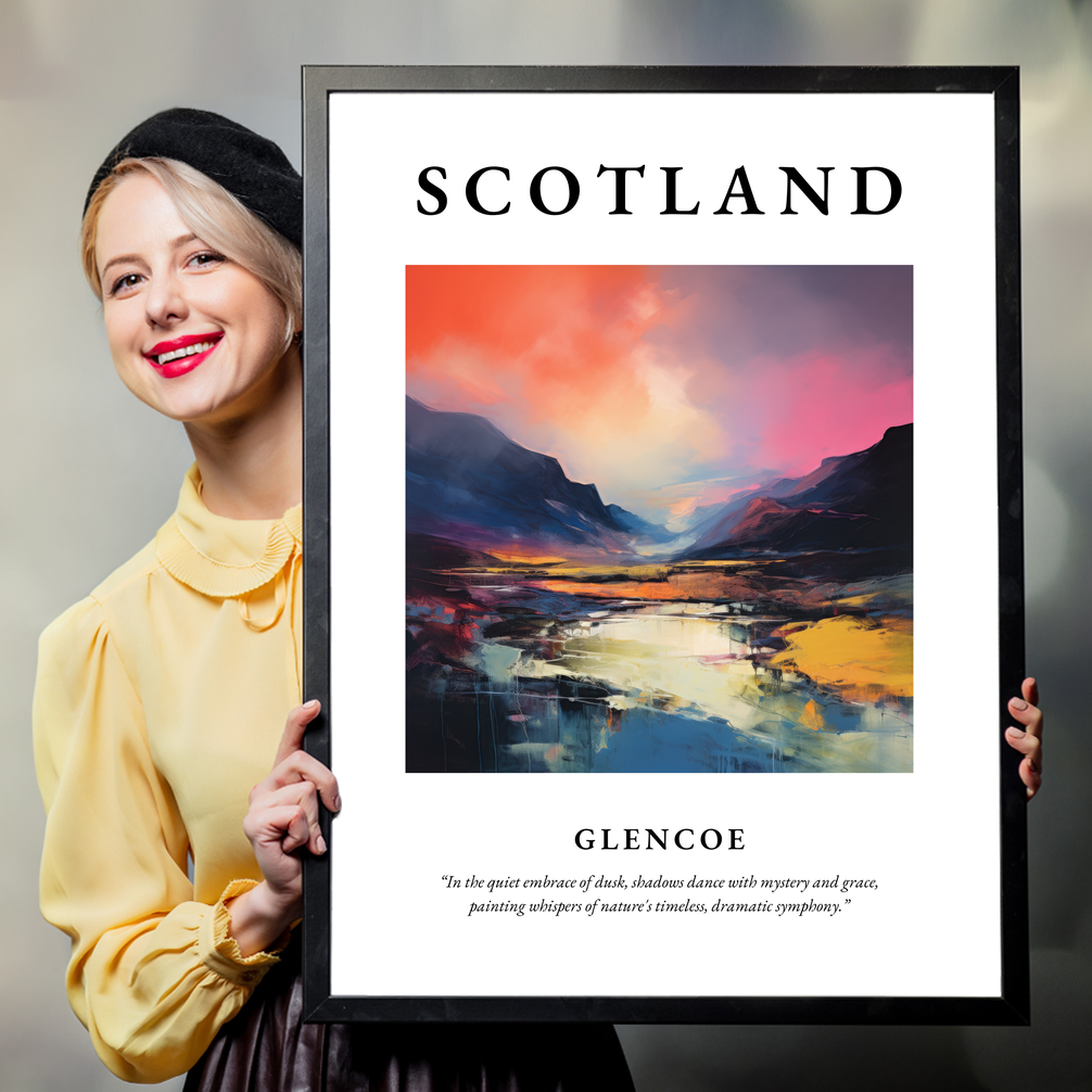 Person holding a poster of Glencoe