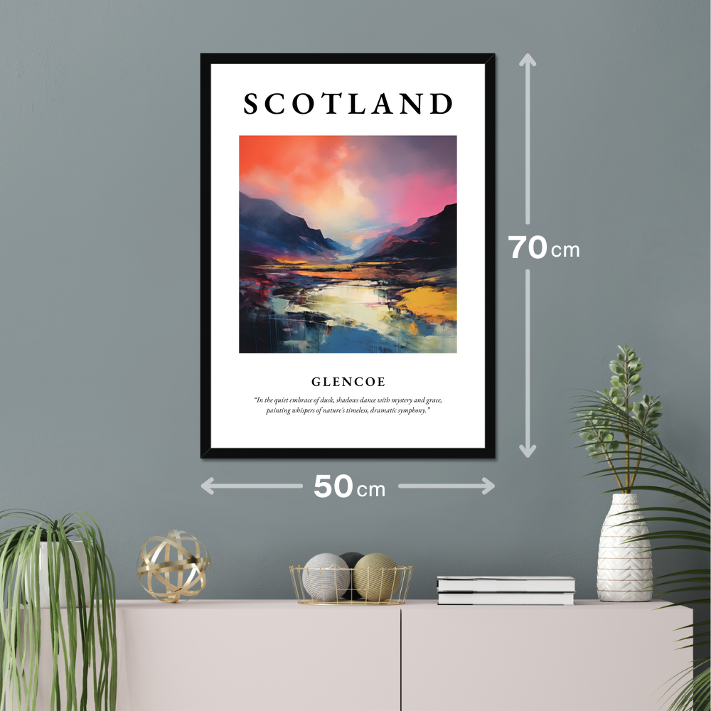 Poster of Glencoe hanging on a wall