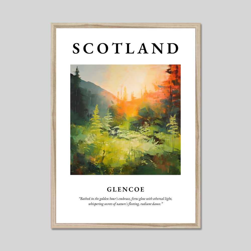 Poster in a natural frame with the word Scotland